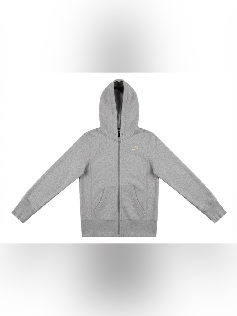 Nike Sportswear Full Zip Hoodie Womens XS Gray Sweatshirt Embroidered Logo